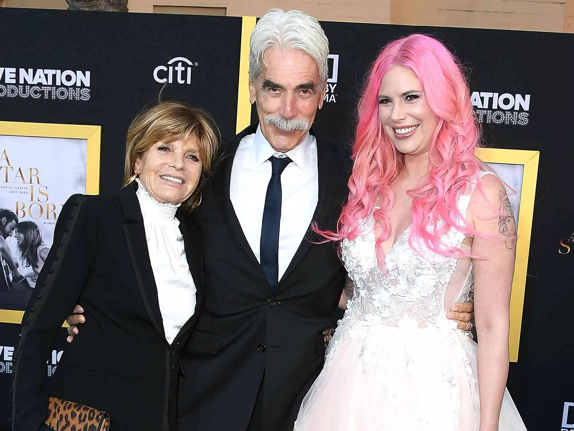 Sam Elliott with wife and daughter