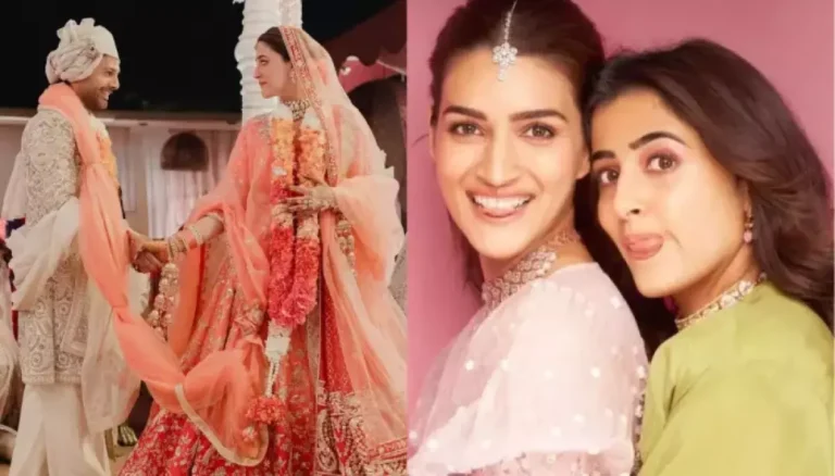 Kriti Sanon Says ‘No Nazar’ To Newlyweds, Nupur Sanon And Stebin Ben As They Take ‘Pheras’