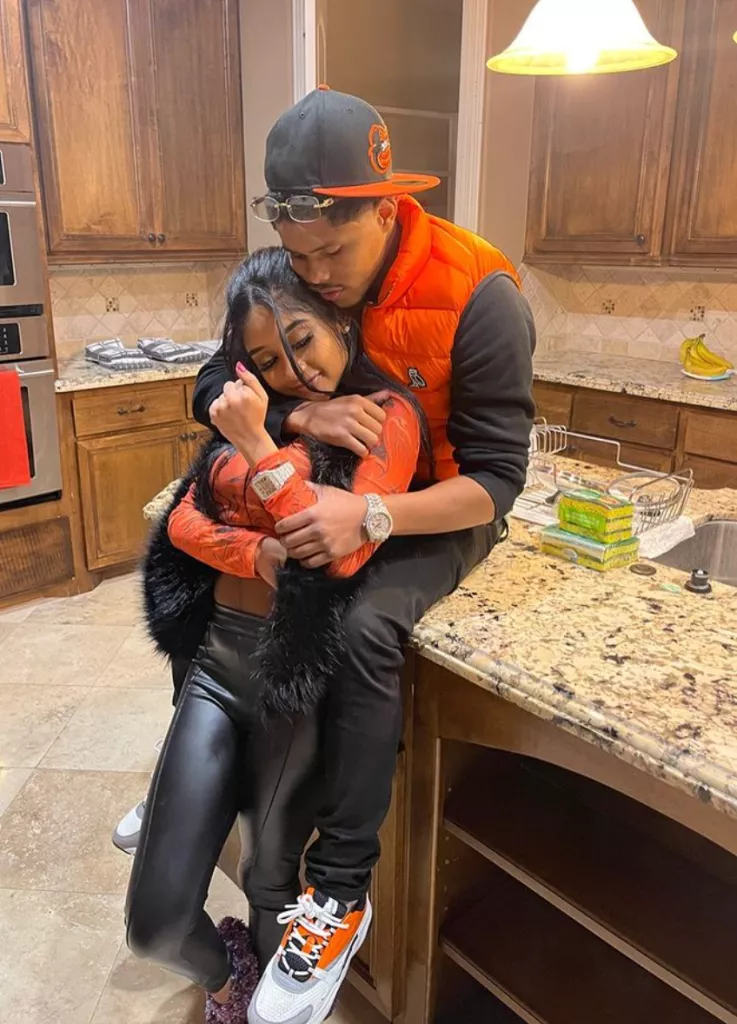 Shakur Stevenson with his girlfriend, Young Lyric