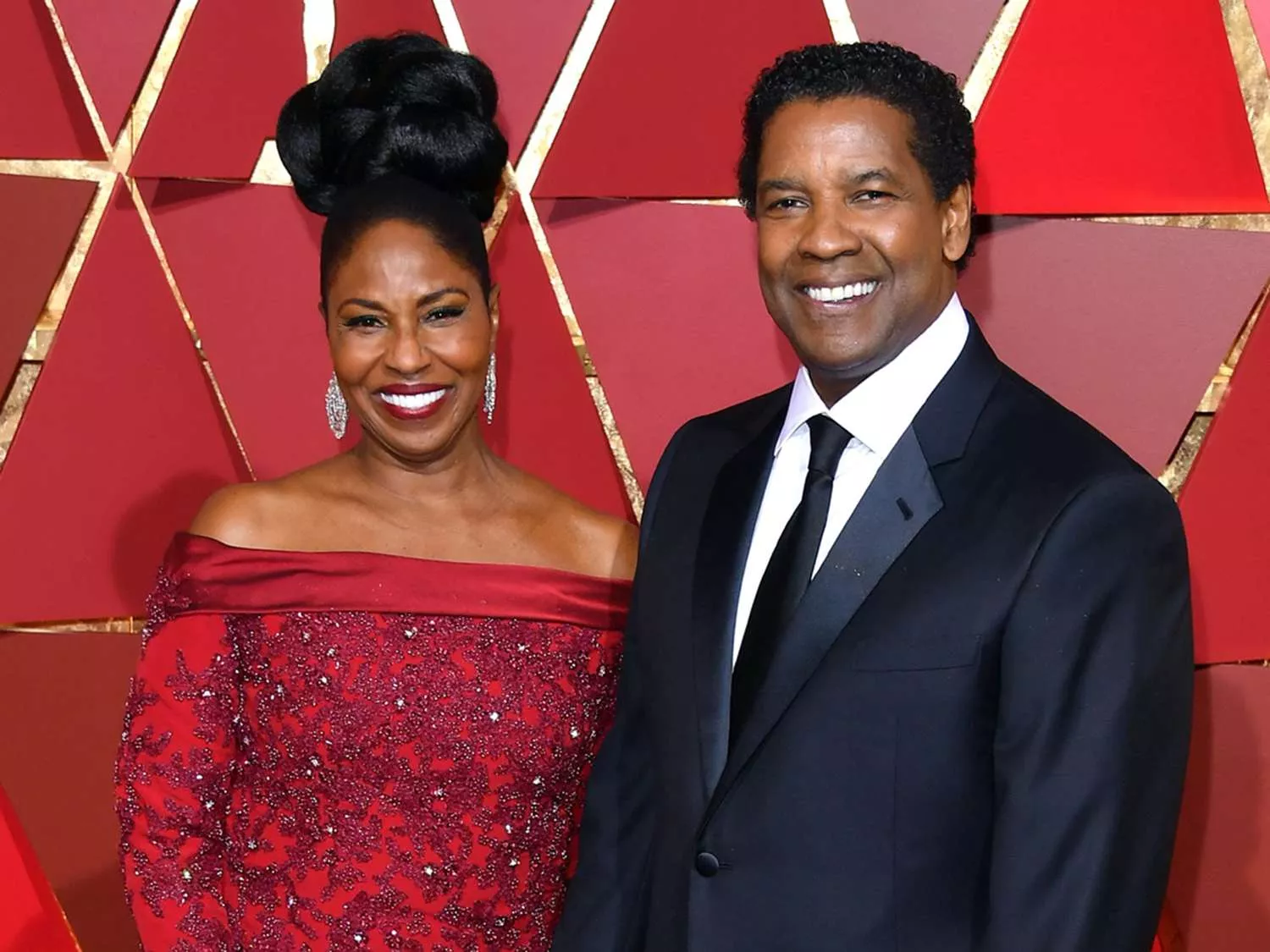 Denzel Washington with his wife, Pauletta Washington