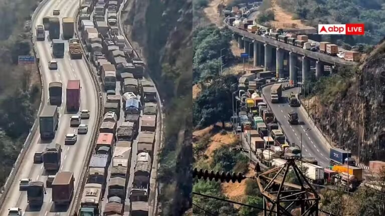मुंबई-पुणे एक्सप्रेसवे पर गैस टैंकर पलटने से भयंकर जाम, 24 घंटे के बाद भी लोग परेशान