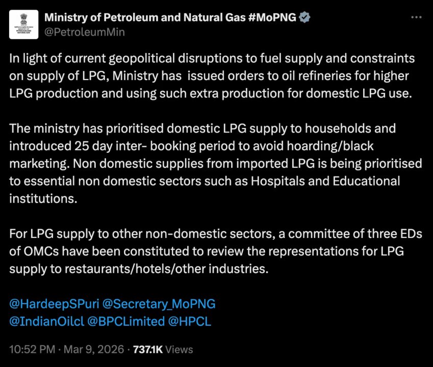 LPG booking rule change March 2026 