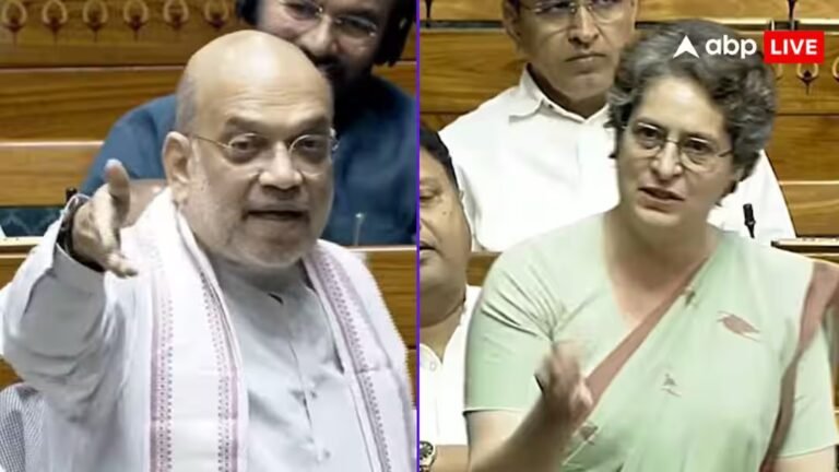 ‘अविश्वास प्रस्ताव राहुल गांधी पर नहीं था’, अमित शाह के भाषण पर भड़कीं प्रियंका गांधी